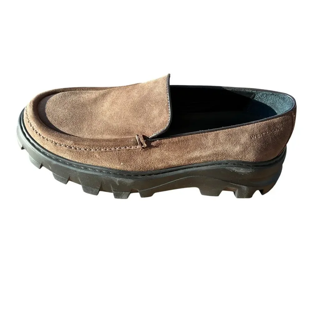 Stuart Weitzman Anders Platform Slip-on Shoe in Brown Suede Men's Sz‎ 8